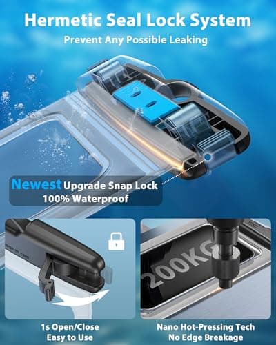 YOSH Waterproof Phone Pouch [Adjustable Lanyard] 2 Pack, Fits Up to 7.0" — view 4