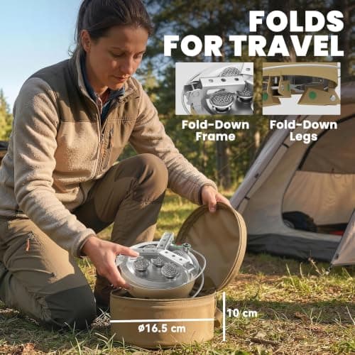 Outsunny 7000W Camping Stove High Power Gas Stove Foldable Carry Bag Khaki — view 6