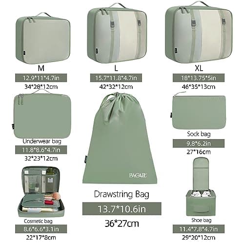 BAGAIL Packing Cubes for Suitcase 8 Set, Lightweight Luggage Packing Organizers Packing Cubes for Travel Accessories — view 2