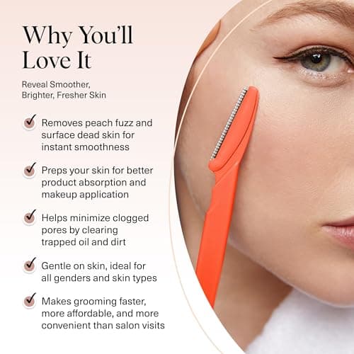 Kitsch Dermaplane Razor for Women Face 12pcs - Coral — view 3