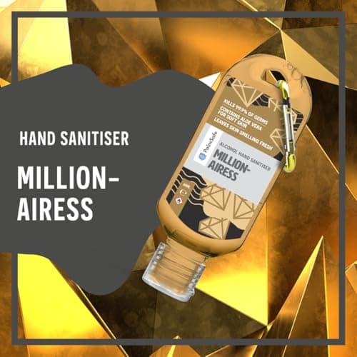 Palm Safe Millionairess 60ml Anti Bacterial Premium Hand Sanitiser Travel Size Refillable Clip Bottle Quick Drying Non Sticky Extra Moisturising Kills 99.9% of Viruses and Bacteria — view 3
