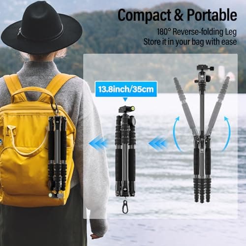 SIRUI AM-5C Carbon fibre Travel Tripod with 360° Ball Head, Compact — view 3