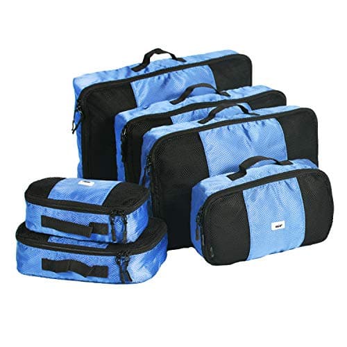 ANSIO Packing Cubes for Suitcase, 6-Piece Travel Luggage Organiser Set,Blue