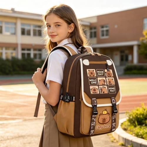 JXBBAAC Capybara Backpack, Cute Cartoon Backpack Capybara Waterproof School Bag, Rucksack Travel Book Bag for School Outdoor Travel Sports-A — view 5