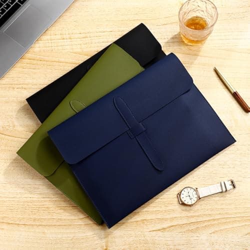 Oaygat A4 Document File Folder New Soft Leather Pocket Envelope Folder Wallets Envelope Folder Expanding File Organizer Portfolio Storage Case Waterproof Expanding File Organizer Portfolio Storage — view 6