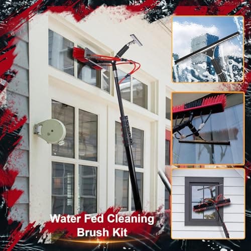 33ft Carbon Fiber Waterfed Cleaning Pole Kit10m Pole & 20m Hose with Soap Dispenser for SoPanels Roofs and Car WashingUltimate Reach & Efficiency — view 6