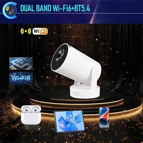 Technyon HY300 ultra 2026 | Full HD WiFi Projector with Android 14.0 – Portable Home Theater & Outdoor Movie Projector | Screen Mirroring for iOS/Android | Gaming & HDMI Compatible — view 4