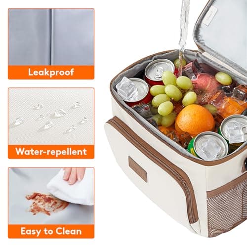 Lifewit 9L Insulated Lunch Bag for Men, Small Cool Bag for Lunch Box, Cream — view 4