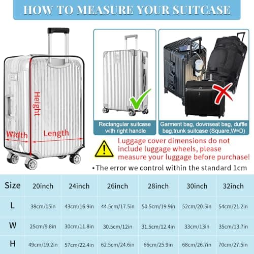 Yotako Clear PVC Suitcase Cover 32 Inch XXL Large Luggage Protector Cover — view 4