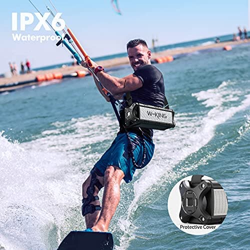 W-KING 90W Max Bluetooth Speaker, IPX6 Waterproof Speakers, Loud Portable Outdoor Speaker Wireless, Deep Bass, Hi-Fi Audio, 40H Playback, Power Bank, Stereo Pairing, EQ, TF, Large Boom Box For Party — view 4