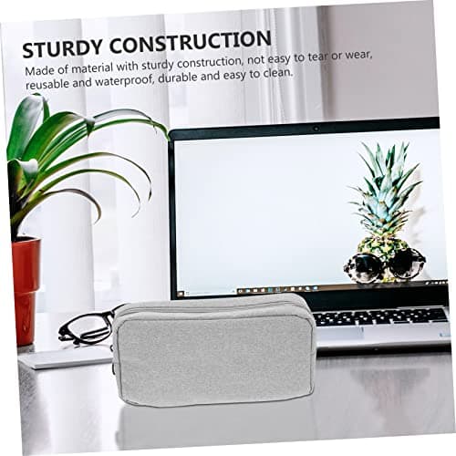 SWOOMEY Digital Accessories Organizer Bag Portable Charger Storage Case for Travel Lightweight Jumbo Packing for Cables Earphones Wires Grey — view 4