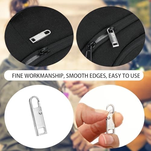 8PCS Zip Pull, 4 Colors Replacement Zipper Pull Repair Kit Universal Zipper Fixer Repair Accs for Luggage Clothing Suitcase Purses Zipper(Silver) — view 5