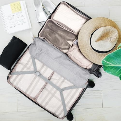 12 PCS Large Packing Cubes for Suitcases Various Sizes Suitcase Organiser Bags Lightweight Waterproof Luggage Organiser Bags (12, Beige) — view 2