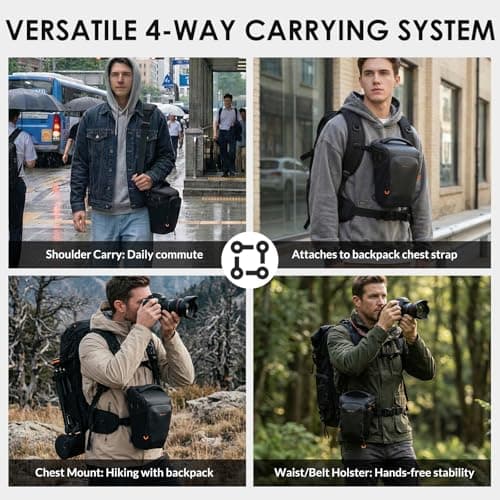 TARION DSLR Small Camera Bag Expandable Toploader Sling Bag with Strap — view 3