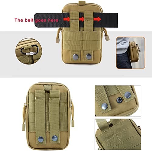 ZhaoCo Tactical Molle Pouch, Compact Utility Belt Pouch Military Army EDC Pouch Waist Bag Fanny Packs for Sports Hiking Camping - Army Green — view 5