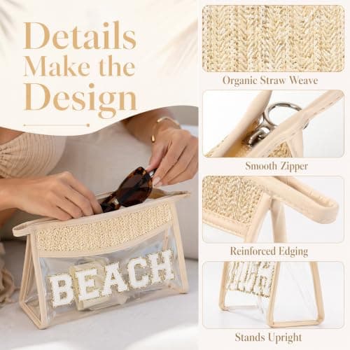 Clear Makeup Bag Waterproof Beach Bag Summer Travel Pouch for Women — view 5
