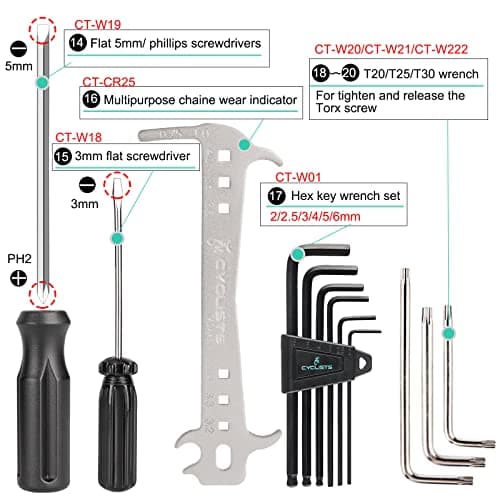 27-Piece Bike Tool Kit - Mountain/Road Bike Repair Kit with Storage Case — view 6