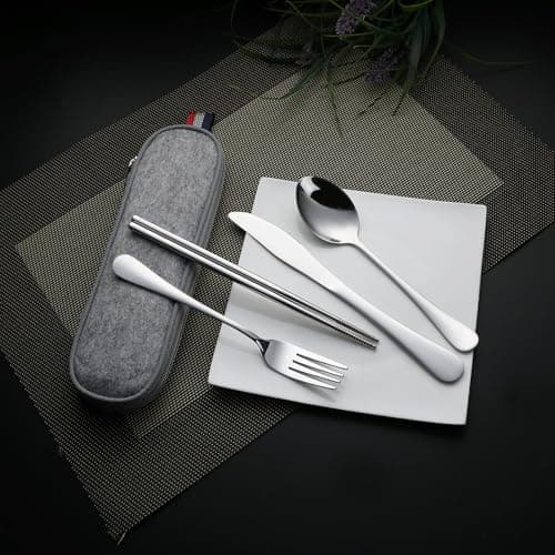 DEVICO Travel Cutlery Set, Stainless Steel Camping Cutlery Set for 1 — view 2