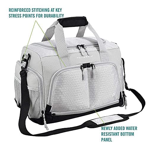 Ultimate 2.0 Gym Bag - Durable Travel Bag Designed by Crowdsource with 10 Handy Compartments Including a Water Resistant Carry Case, Silver, Small (15"), Holdall — view 2