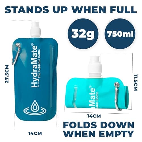 HydraMate Collapsible Water Bottle - Foldable Water Bottle - 750ml (3 Pack) — view 3
