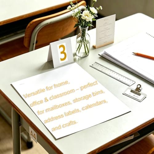LUIMSUIM 5 Sheets 5 Inch Bin Number Stickers for Mailbox, Stick on Numbers, Waterproof Self Adhesive Sticky Numbers Sticker for Lockers, House, Folder, Bins, Storage, Note, Sign (Gold) — view 5