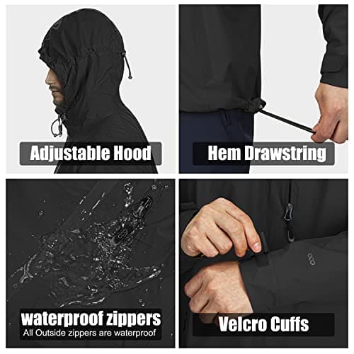 33,000ft Men's Waterproof Jacket Lightweight Packable Outdoor Rain Coats — view 5