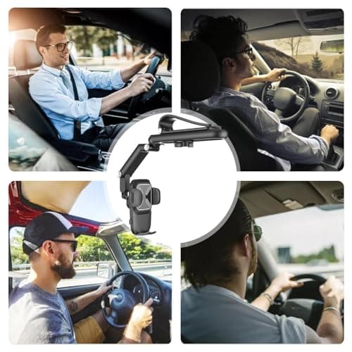 Rotatable And Retractable Car Phone Holder - Upgrade Sun Visor Cell Phone Holder,Cell Phone Car Holder,Multifunctional Car Mount 360 Degree Adjustable,Car Accessories Phone Mount Holder For Most Phone — view 3