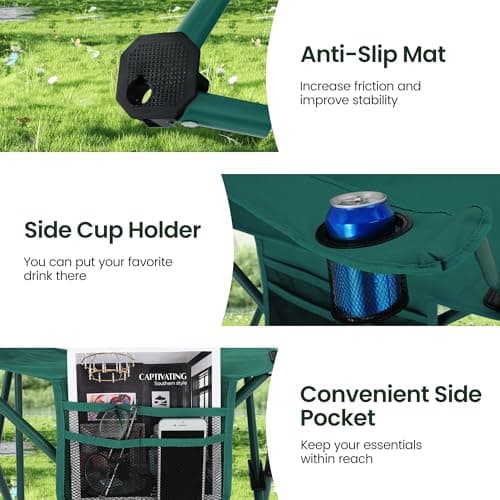 ALPHA CAMP Set of 2 Folding Camping Chairs Lightweight Picnic Chair — view 5