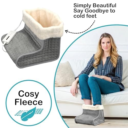 Crystals Electric Heated Foot Warmer with 5 Temperature Settings, Auto Shut-Off, Soft Breathable Fabric, Safe Overheat Protection – Winter Warmth for Men & Women, Perfect Feet Warmer for Cold Feet — view 3