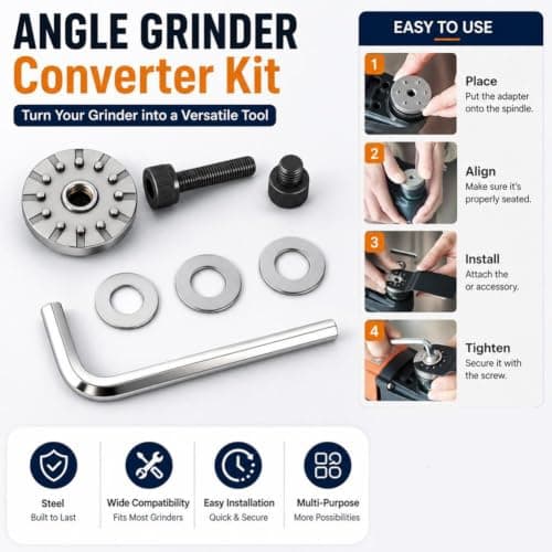 Carbon Steel Star Lock System, Multi-Tool Converter Adapter Power Tools, Saw Blades Adapter Power Tools Advanced Version for DIY Projects & Woodworking — view 4
