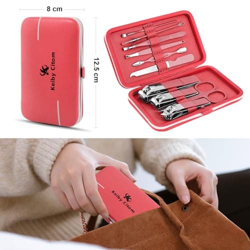 Manicure Set 10pcs Professional Nail Clippers Kit, Sakura Pink — view 3
