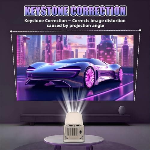 Mini Portable Projector with WiFi and Bluetooth, 720P 200 ANSI, Android 14, Compatible with 36000+ Games 14 Emulators, 180° Rotatable Smart Projector for Bedroom, Outdoor (U5,Cream White) — view 4