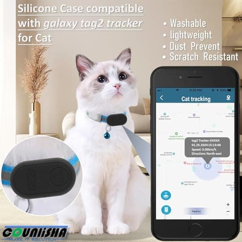 Counlisha Silicone Holder for Galaxy smarttag2 for Dog Collar, Slim Rubber Cover for pet Accessories, Secure case for Samsung tag 2 (2023) Tracker for cat,Bag,2 Pack — view 5