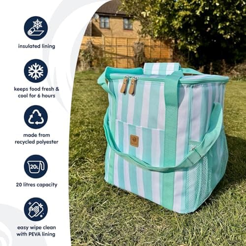 Whitesands Large 20L Family Cool Bag, Insulated Lining, Spacious Outer Pockets, Keeps Food Fresh & Cool for 6 Hours, Carry Handle & Shoulder Strap For Picnics — view 2
