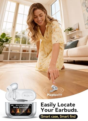 Wireless Earbuds, Smart Touchscreen Ear Buds, Noise Cancelling Headphones — view 4