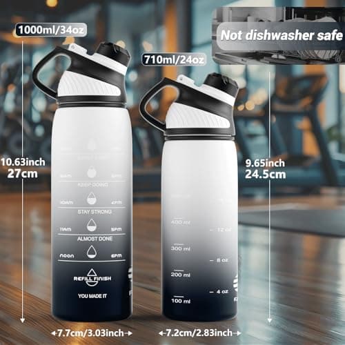 Fjbottle Sports Water Bottle 1000ml Magnetic Lid Tritan BPA Free — view 3