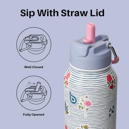 BOTTLE BOTTLE Insulated Water Bottle 950ml Stainless Steel with Straw and Pill Box — view 2