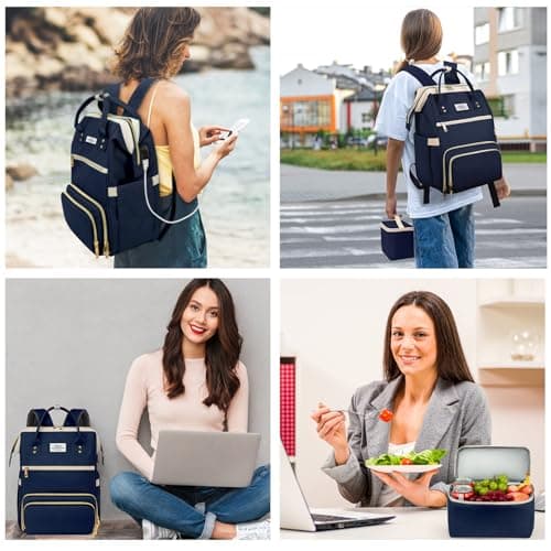 ETRONIK Laptop Lunch Backpack for Women, 15.6 inch Laptop Backpack — view 6