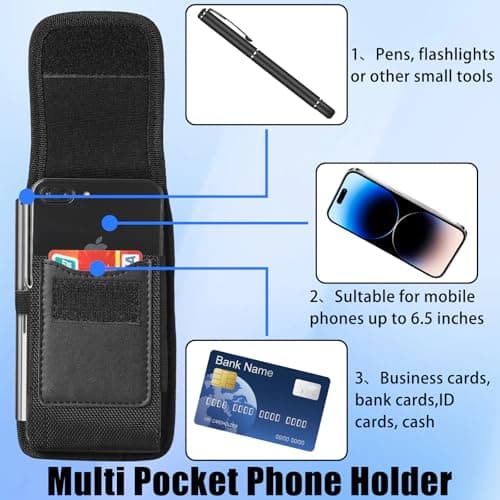 Heavy Duty Phone Holster with Belt Clip for 5.8-6.8 inch Smartphones — view 3