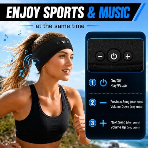 ZRUHIG 2-Pack Sleep Headphones Headband, Black & Grey — view 2