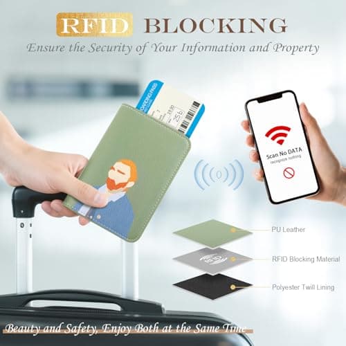 Lychii Slim Passport Holder RFID Blocking Travel Wallet - PU Leather Protector Case for Quick TSA Access, Secure Boarding Passes & ID Cards for Men Women International Travel — view 4