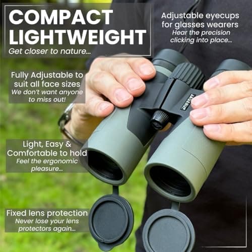PURSUAL 10x42 Compact Binoculars for Adults High Power With Binocular Adapter Bundle — view 3