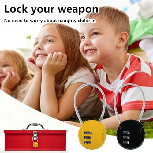 XUIIOSOOKP 2 Pcs Small Padlock Combination Lock 3 Digit Resettable Keyless — view 4
