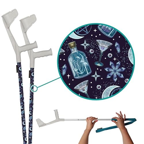 myCover Gothic Potion - Trendy Cover for Crutches and Canes - Fits All Crutches & Walking Sticks, Elastic Washable Fabric - 2 Pieces