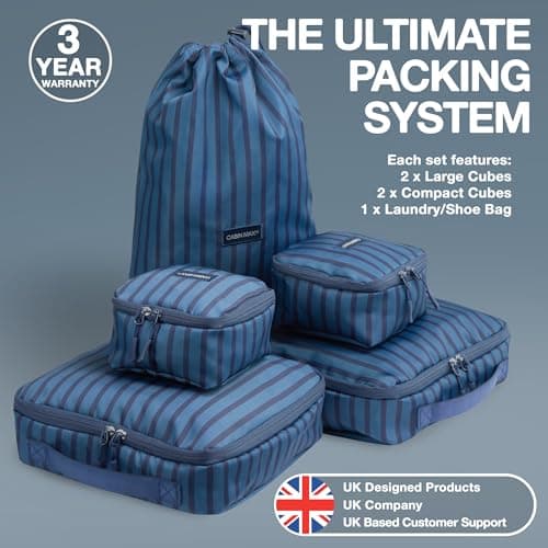 Cabin Max Packing Cubes 4Pcs Set with Laundry Bag Luggage Organiser Striped — view 2