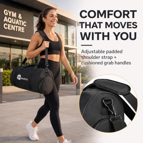 BAGRIJO Gym Duffle Bag 35L Waterproof Wet Pocket & 2-Pair Shoe Compartment — view 6