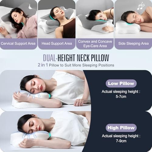TsunNee 60D Memory Foam Pillow, Orthopedic Ergonomic Pillow for Neck and Shoulder Pain, Cervical Neck Support for Side Back Stomach Sleepers — view 6