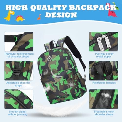 Aucuu Kids Backpack, Camouflage School Backpack, Boys Girls Toddler Primary School Bag, Waterproof Nylon Rucksack, Casual Daypack, Book Bag for Campus Outdoor Travel Sports — view 5