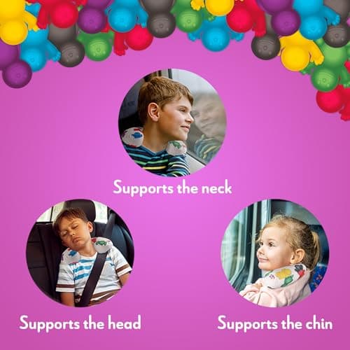 BUBBLEBABY Child Neck Cushion Travel Pillow - Kids Car Seat Neck Support Pillow, Soft Breathable Fabric, Portable Travel Accessories for Toddlers — view 5