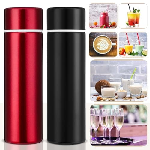 saerryor 2 Pcs Stainless Steel Water Bottle150MLMini Flask Black Red — view 6